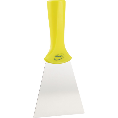 Handle-Mounted Stainless Steel Scraper, Yellow, 4" W x 8" L Equipment World