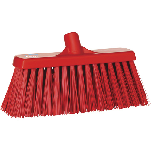 Heavy-Duty Push Broom, Stiff Bristles, 13", Polyester, Red Equipment World