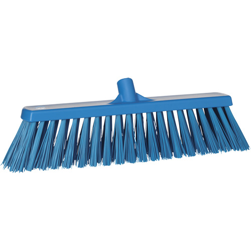 Heavy-Duty Push Broom, Stiff Bristles, 20", Polyester, Blue Equipment World