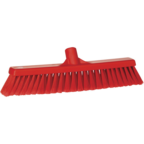 Fine Particle Push Broom, Fine/Split Bristles, 16-1/4", Polypropylene, Red Equipment World