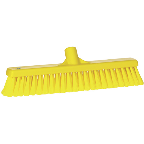 Fine Particle Push Broom, Fine/Split Bristles, 16-1/4", Polypropylene, Yellow Equipment World