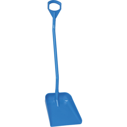Ergonomic Large Blade Shovel, 51" Length, Plastic, Blue Equipment World