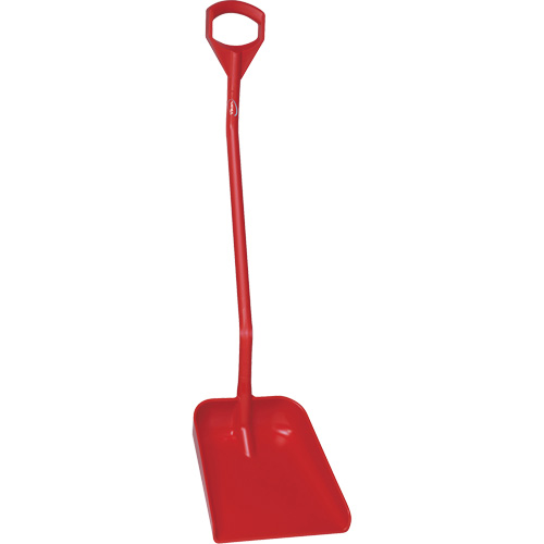 Ergonomic Large Blade Shovel, 51" Length, Plastic, Red Equipment World