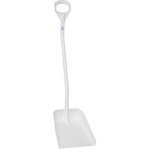 Ergonomic Large Blade Shovel, 51" Length, Plastic, White Equipment World