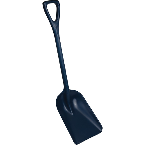 One-Piece Metal Detectable Shovel, 10" x 14" Blade, 37-1/2" Length, Plastic, Blue Equipment World