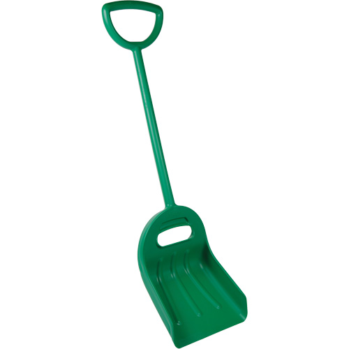 Double Grip Wide Shovel, 14" x 18" Blade, 47-1/2" Length, Plastic, Green Equipment World