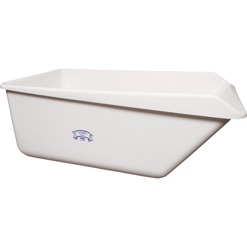 Angled Dump Tub with Drain, Plastic, White Equipment World