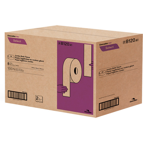 Papier hygi&eacute;nique Pro Select, Rouleau G&eacute;ant, 2 Pli, Longueur 900', Blanc Equipment World