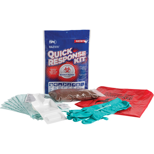 Hazwik&reg; Quick Response Spill Kit for Bodily Fluids, Biohazard, Bag, 0.49 US gal. Absorbancy Equipment World