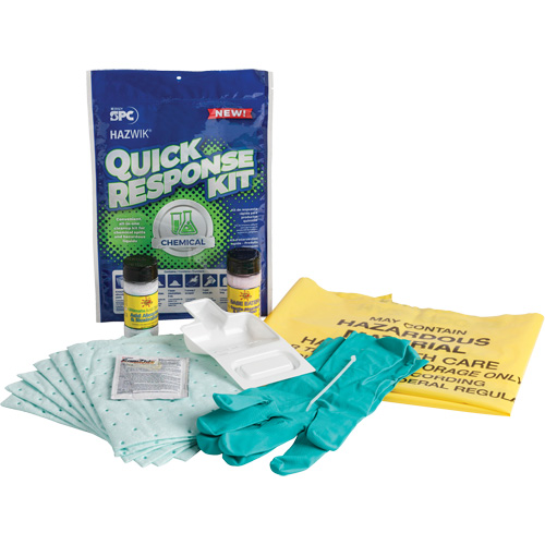 Hazwik&reg; Quick Response Spill Kit for Chemical Spills, Hazmat, Bag, 0.33 US gal. Absorbancy Equipment World
