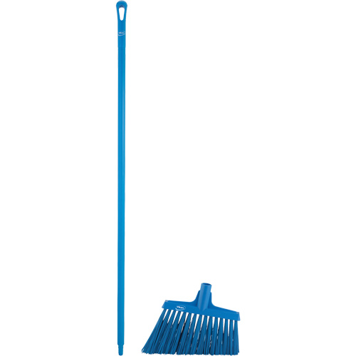 Angle Broom Head with Handle, X-Coarse Bristles, 12", Polyester, Blue Equipment World