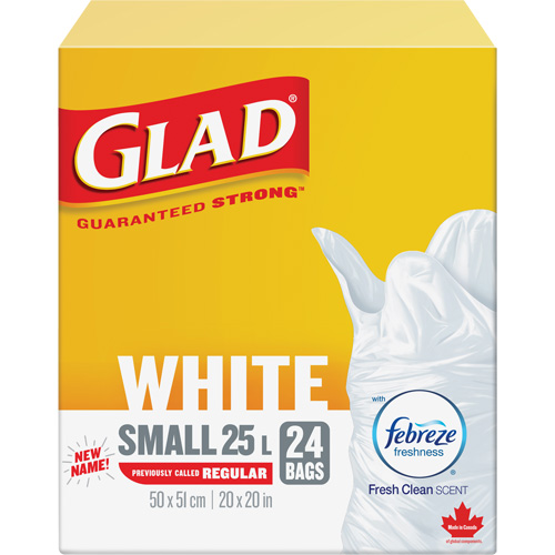 Small 25L Febreze Garbage Bags, Regular, 20" W x 20" L, White Equipment World