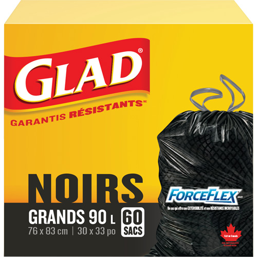 90L Garbage Bags, Regular, 30" W x 33" L, Black Equipment World