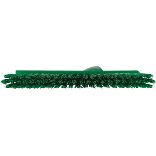 Dustpan Broom with Angled Thread, Medium Bristles, 10", Polyester, Green Equipment World