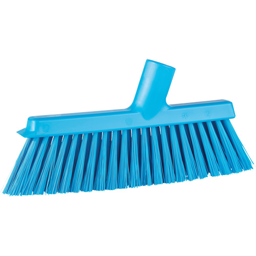 Dustpan Broom with Angled Thread, Medium Bristles, 10", Polyester, Blue Equipment World