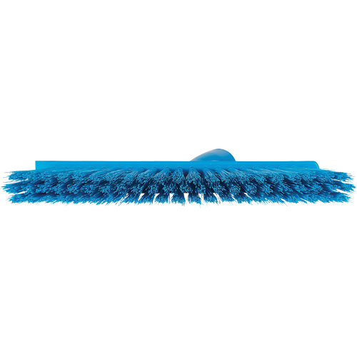 Dustpan Broom with Angled Thread, Medium Bristles, 10", Polyester, Blue Equipment World