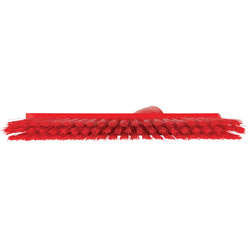 Dustpan Broom with Angled Thread, Medium Bristles, 10", Polyester, Red Equipment World