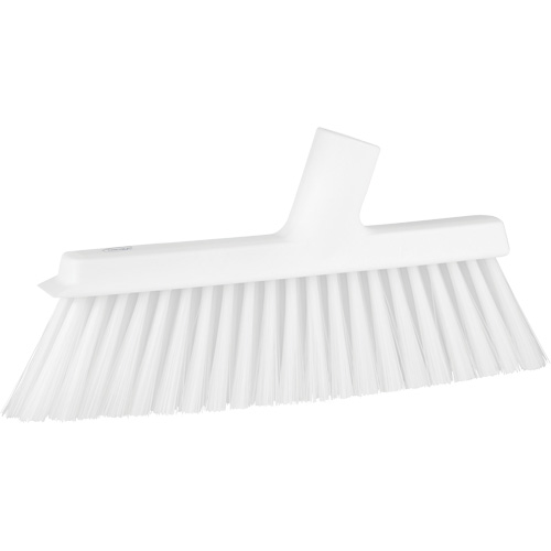Dustpan Broom with Angled Thread, Medium Bristles, 10", Polyester, White Equipment World