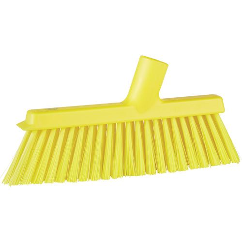 Dustpan Broom with Angled Thread, Medium Bristles, 10", Polyester, Yellow Equipment World