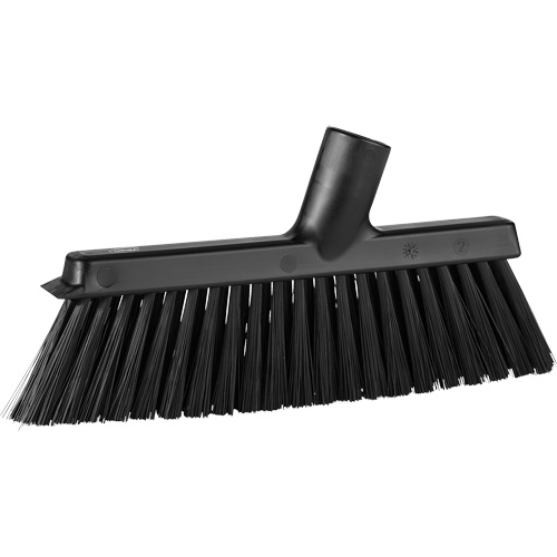 Dustpan Broom with Angled Thread, Medium Bristles, 10", Polyester, Black Equipment World