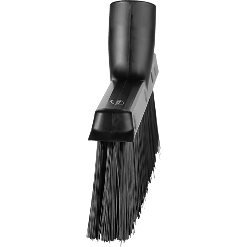 Dustpan Broom with Angled Thread, Medium Bristles, 10", Polyester, Black Equipment World