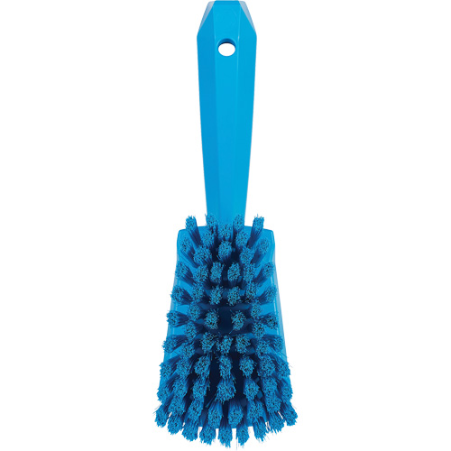 Short-Handled Washing Brush, Soft Bristles, 10-1/2" Long, Blue Equipment World