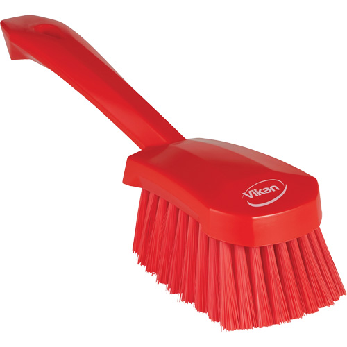 Short-Handled Washing Brush, Soft Bristles, 10-1/2" Long, Red Equipment World