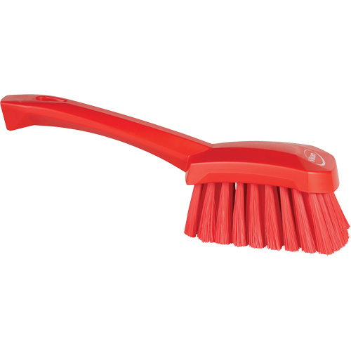 Short-Handled Washing Brush, Soft Bristles, 10-1/2" Long, Red Equipment World