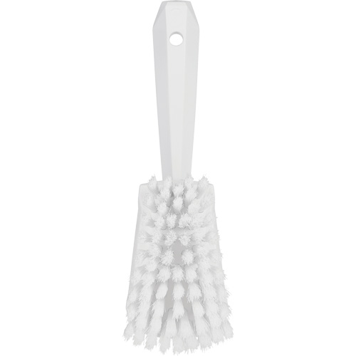 Short-Handled Washing Brush, Soft Bristles, 10-1/2" Long, White Equipment World