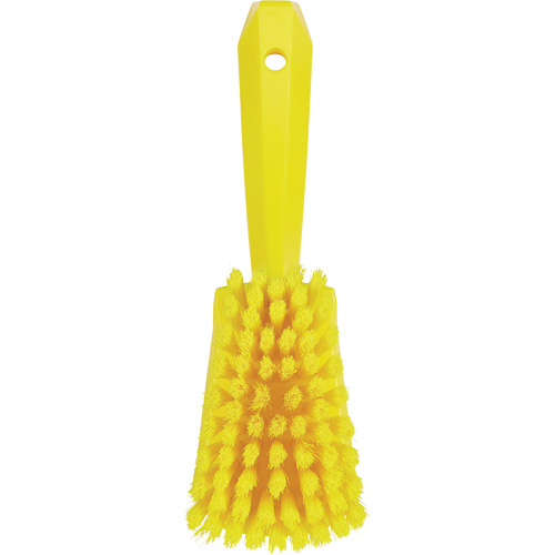 Short-Handled Washing Brush, Soft Bristles, 10-1/2" Long, Yellow Equipment World