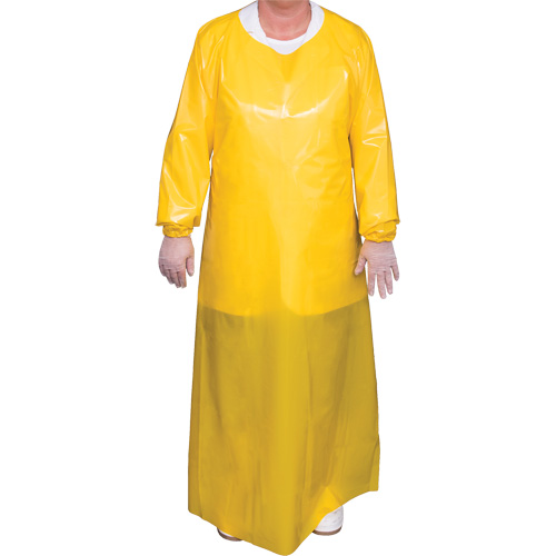 Top Dog 6 Mil. Gown, Large, Yellow, Polyurethane Equipment World