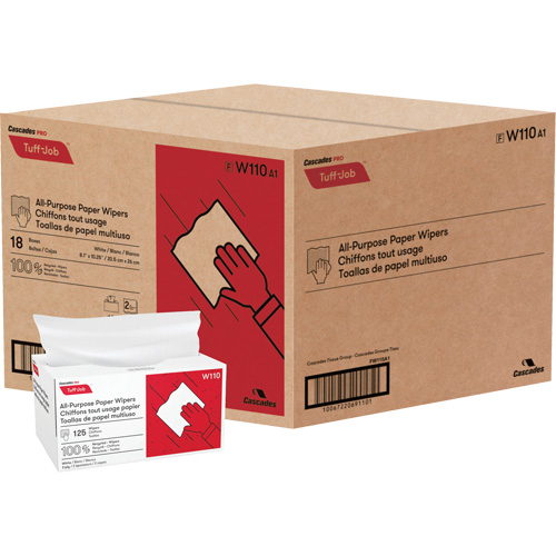 Essuie-tout en papier surgissant &agrave; pli simple Pro Tuff-Job, Tout usage, 10-1/4" lo x 8" la Equipment World