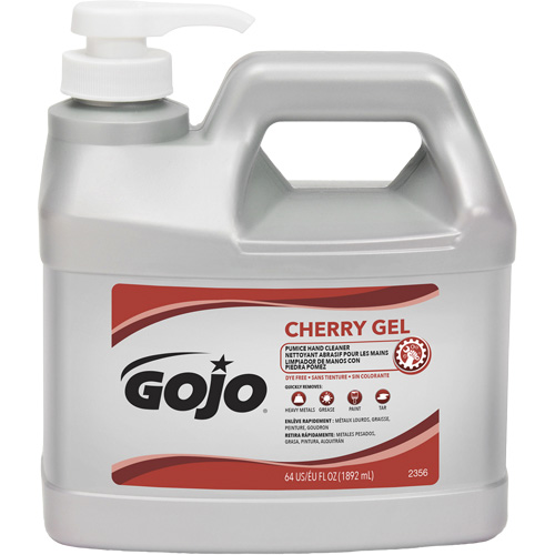 Hand Cleaner, Gel/Pumice, 1.89 L, Pump Bottle, Cherry Equipment World