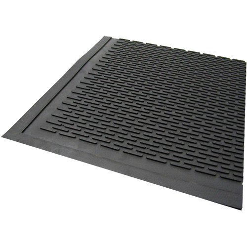 Outdoor Mat, Rubber, Scraper Type, Solid Pattern, 3' x 5', Black Equipment World