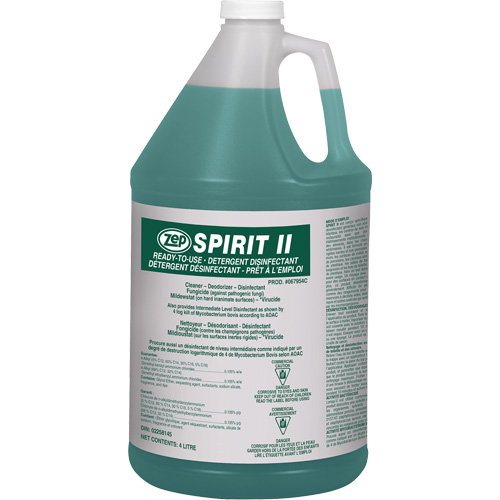 Spirit II Detergent Disinfectant, 4 L, Jug Equipment World