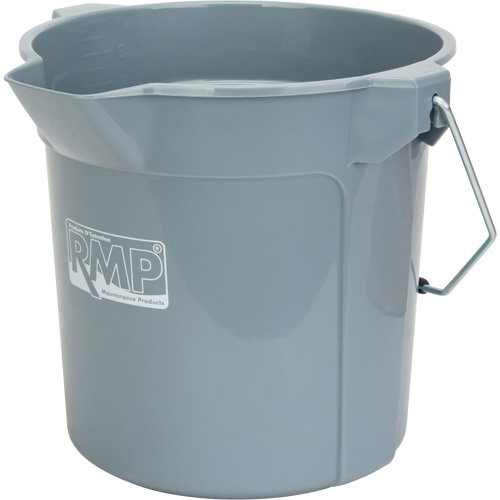 Seau rond avec bec verseur, Capacit&eacute; de 2,64 gal. US (10,57 pintes), Gris Equipment World