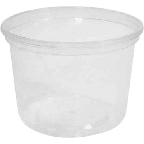 MicroGourmet 16 oz. Clear Deli Container without Lid, Plastic, Round Equipment World