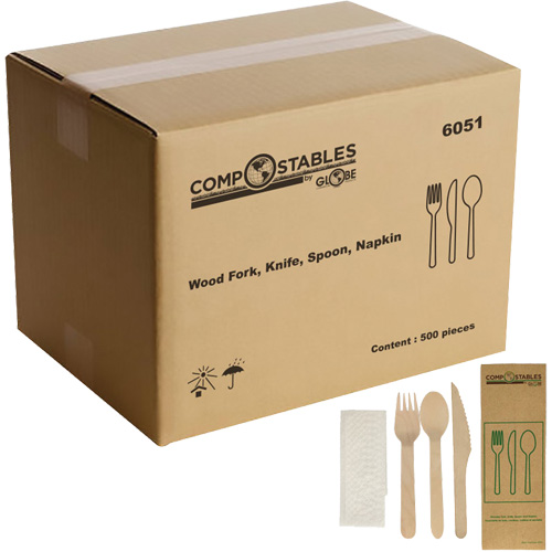 Wood Cutlery Set in Paper Bag Equipment World