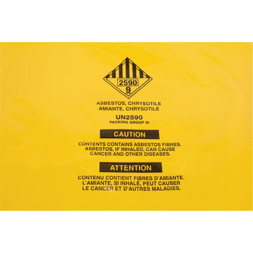 Hazardous Waste Liners, Asbestos, 40" L x 26" W, 3 mils Equipment World
