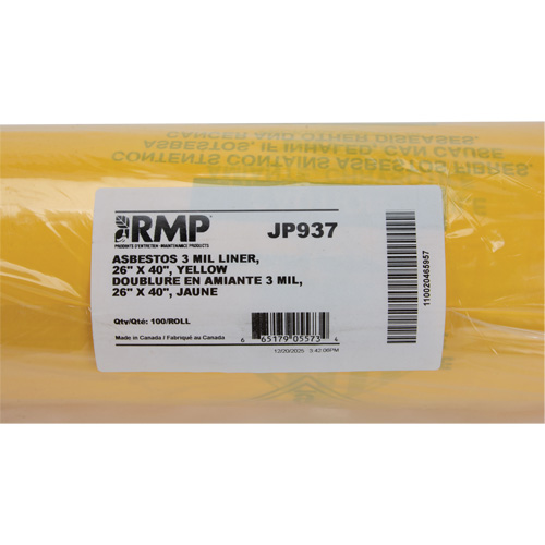 Hazardous Waste Liners, Asbestos, 40" L x 26" W, 3 mils Equipment World