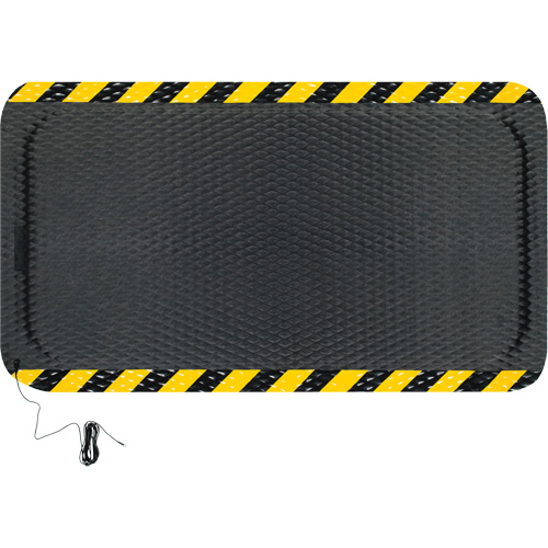 Hog Heaven Electrically Conductive Mat, 3' W x 5' L, 5/8" Thickness, Black/Yellow, Nitrile Equipment World
