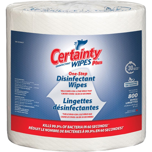 Plus Disinfectant Wipes, 7-9/10" x 5-9/10", 800 Count Equipment World
