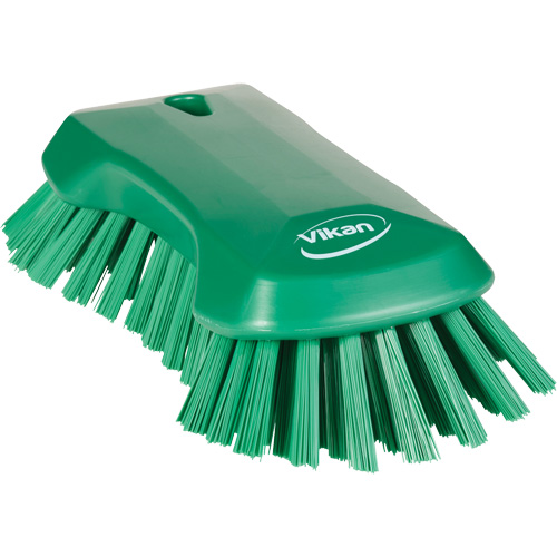 Hand Brush, Extra Stiff Bristles, 9-1/10" Long, Green Equipment World