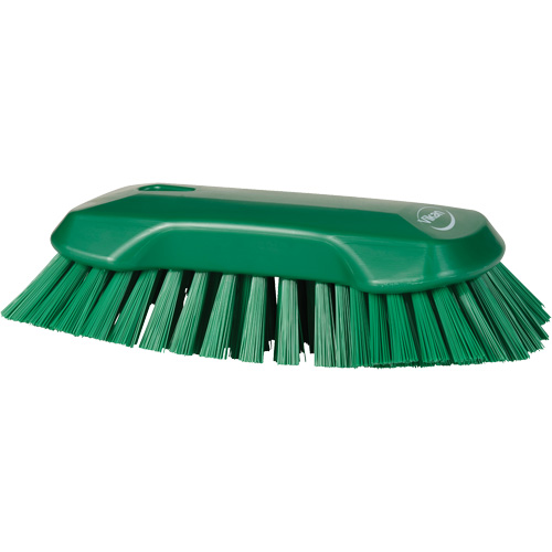 Hand Brush, Extra Stiff Bristles, 9-1/10" Long, Green Equipment World
