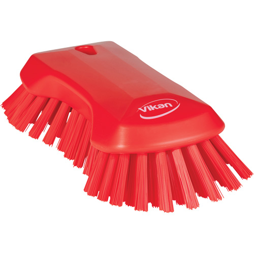 Hand Brush, Extra Stiff Bristles, 9-1/10" Long, Red Equipment World