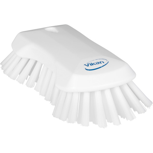 Hand Brush, Extra Stiff Bristles, 9-1/10" Long, White Equipment World