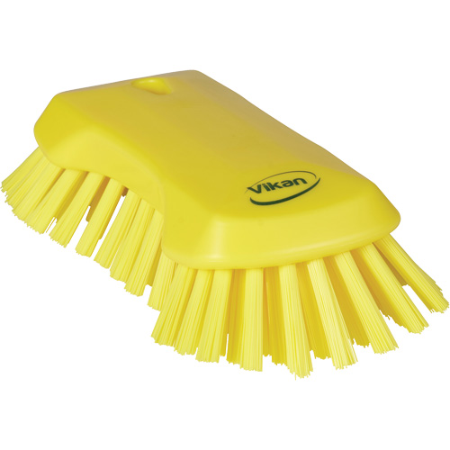 Hand Brush, Extra Stiff Bristles, 9-1/10" Long, Yellow Equipment World