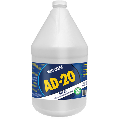 AD20 Decal Eco-Friendly Industrial Grade Calcium, Lime & Rust Stain Remover White Label, Jug Equipment World
