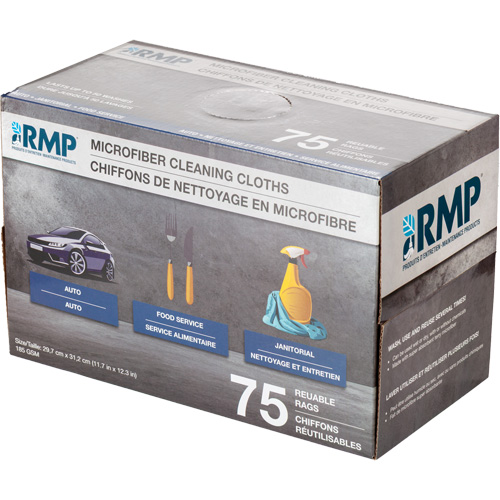 Washable Cleaning Cloths, Microfibre, White Equipment World