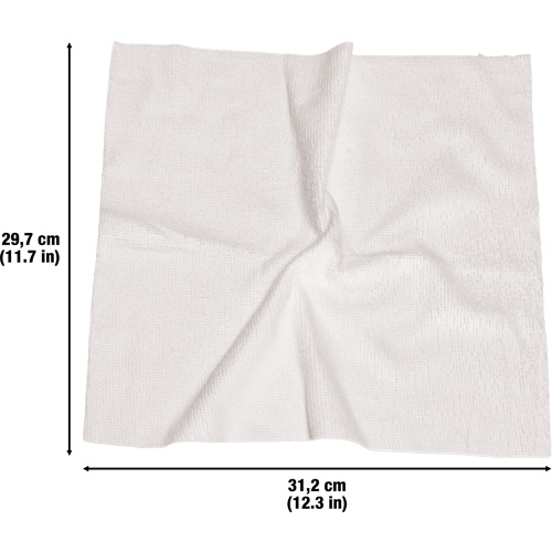 Washable Cleaning Cloths, Microfibre, White Equipment World